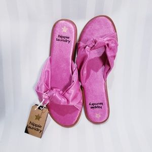Hippie Laundry Barbie Fuchia Pink Satin Mule Slide Sz 11